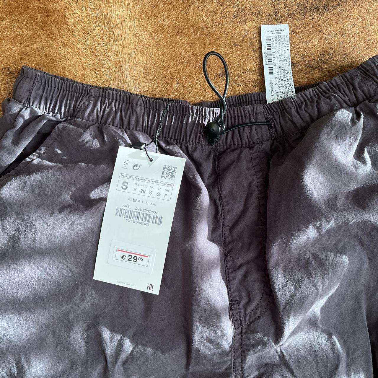 Zara grey parachute pant trousers Brand new!... - Depop