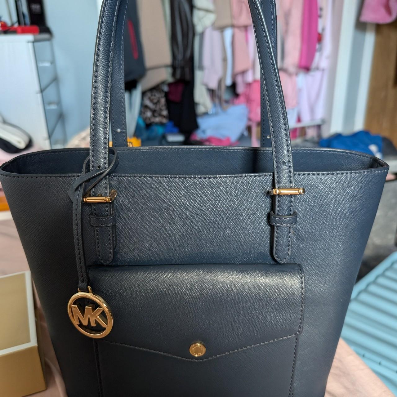 Michael Kors Navy Bag In good condition. Has been. Depop