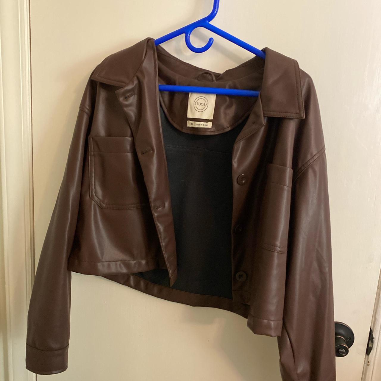 XL cropped faux leather jacket. Brand is Stoosh.... - Depop