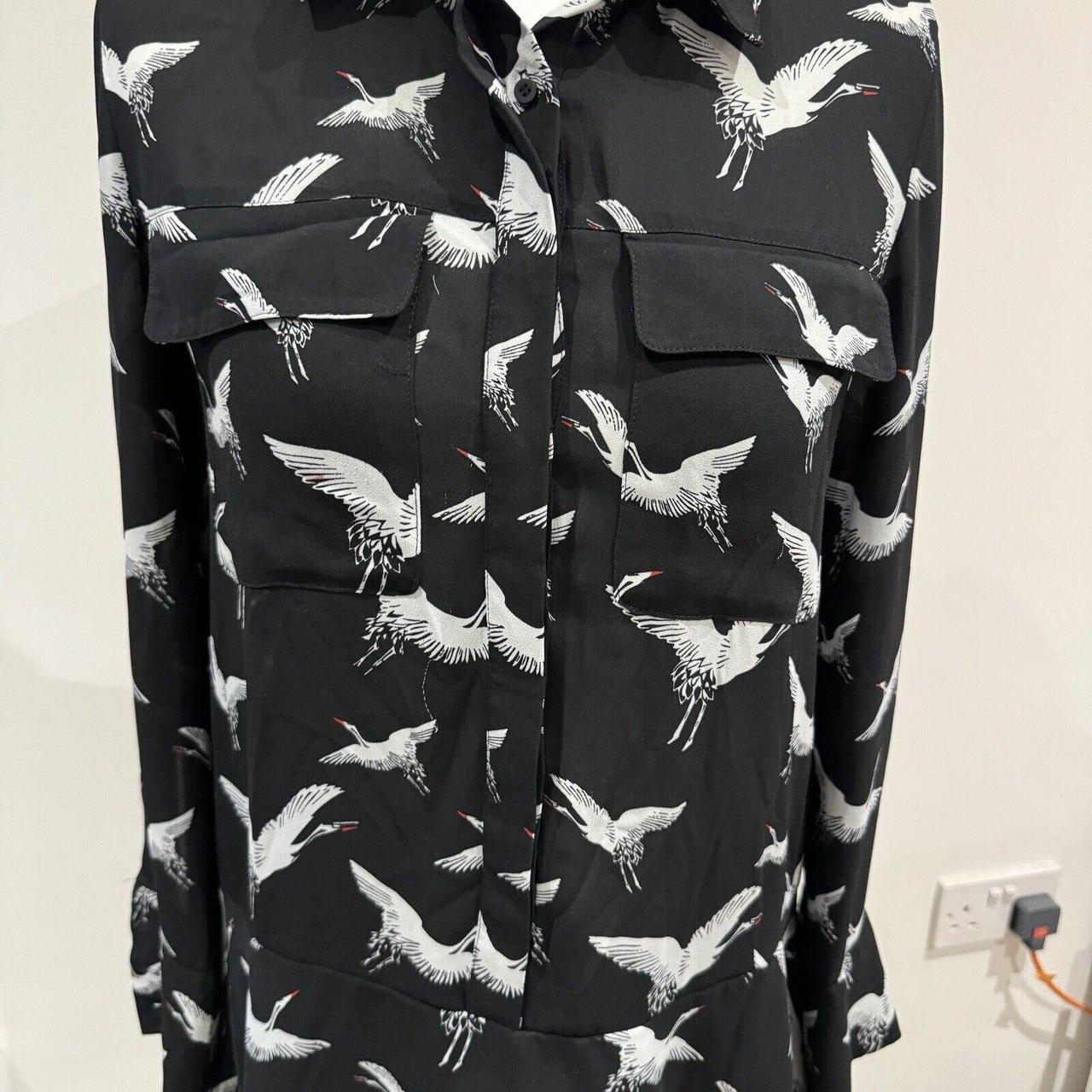 Whistles crane print store shirt dress