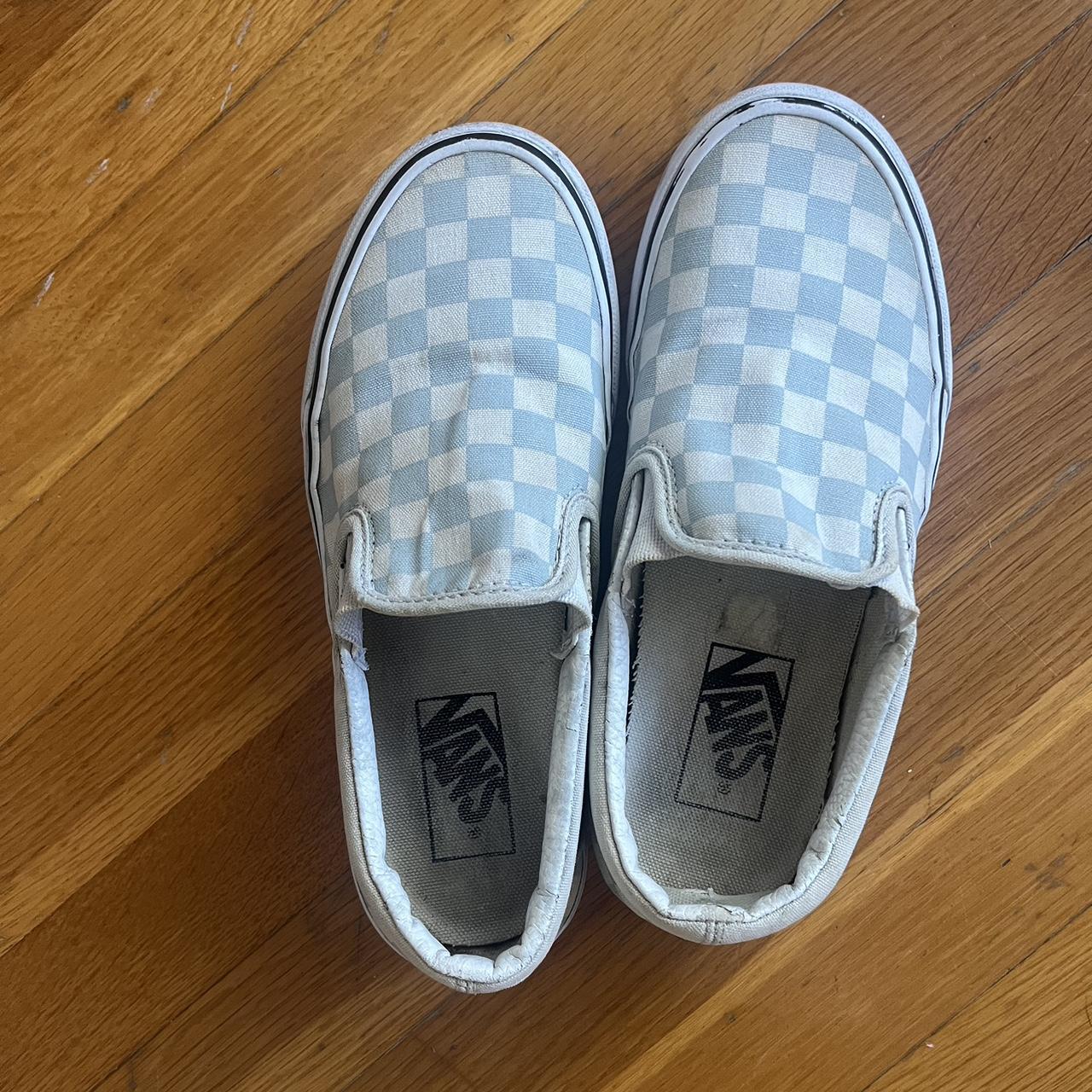 Big Kids Blue checkered vans Depop