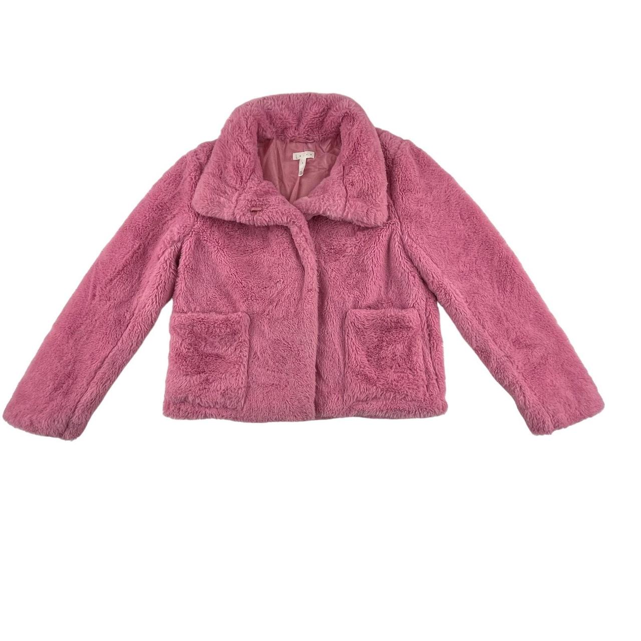 REGINA Pink S Faux Fur Fluffy Collared Puffy Coat. Depop