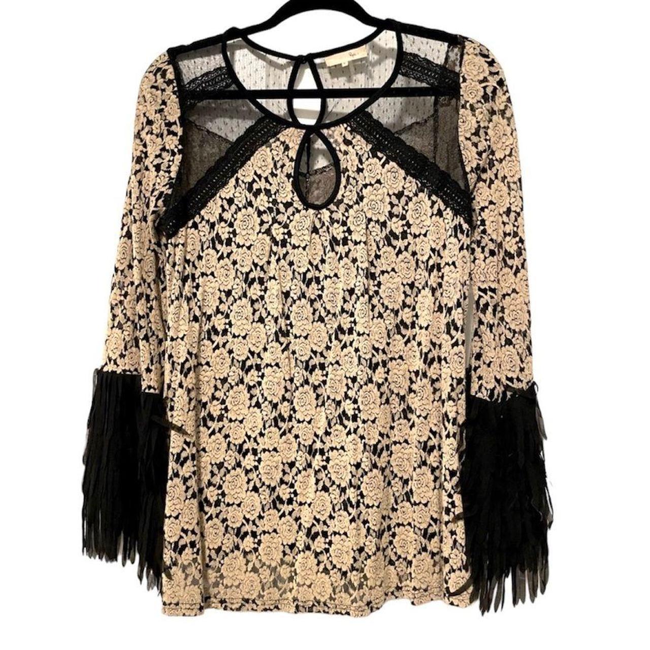 Source Unknown Women's Blouse - Cream/Black - 14 … - image 1