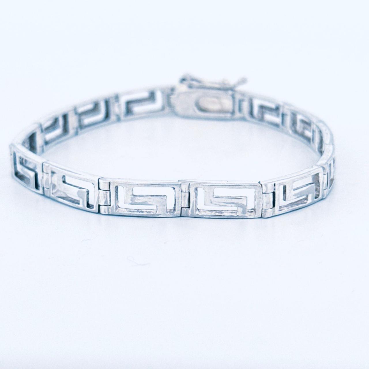 Sterling Silver Vintage Greek hotsell key bracelet