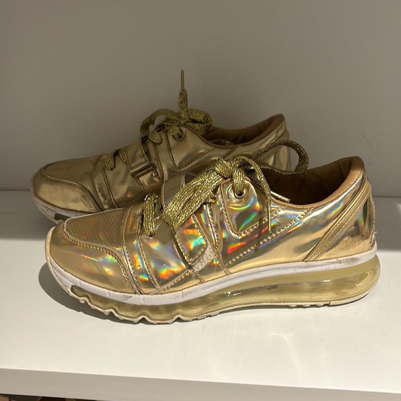 YRU Nozomi Aiire Gold Shoes Light sale Up Hologram Sneakers Size 9