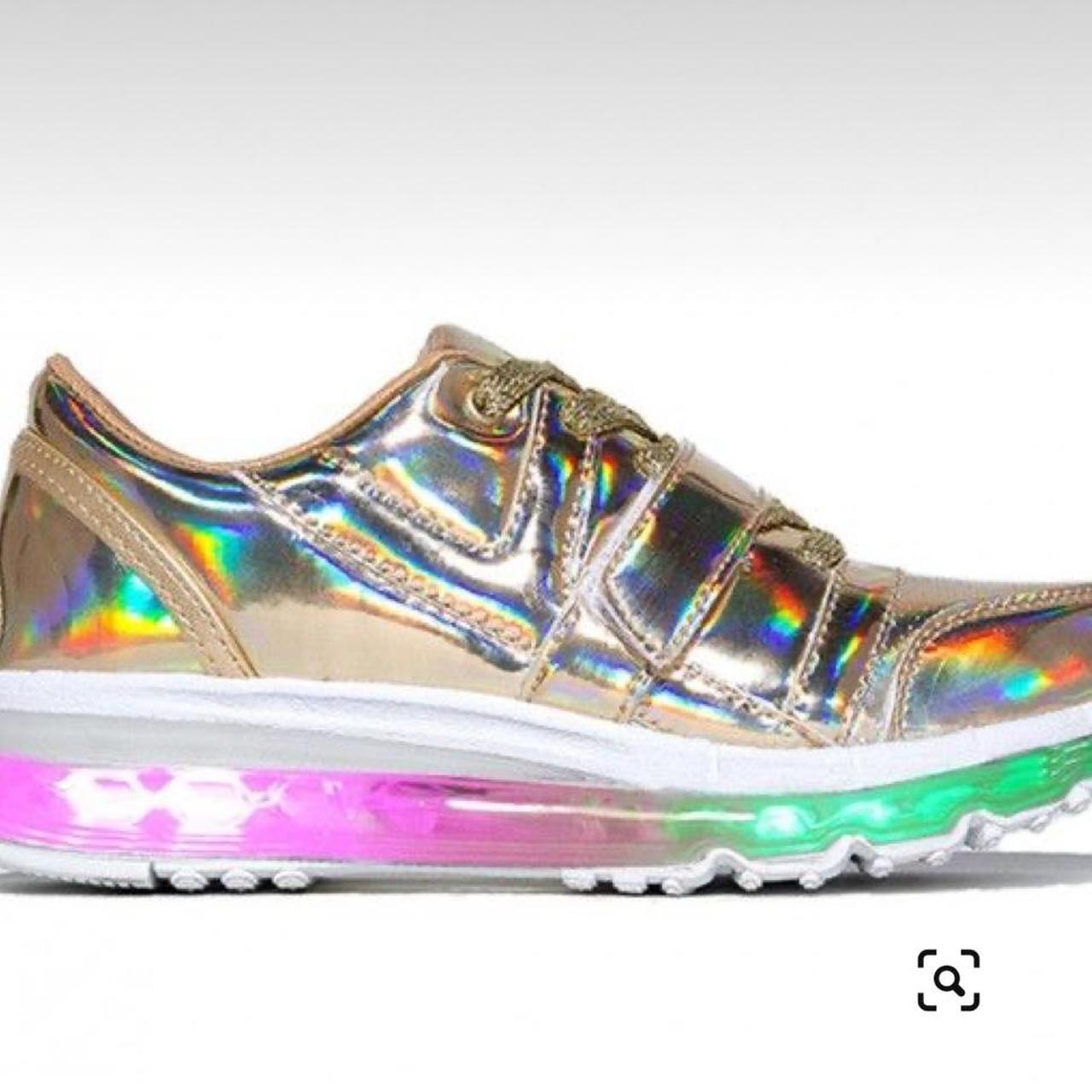 YRU Nozomi Aiire Gold Shoes Light sale Up Hologram Sneakers Size 9