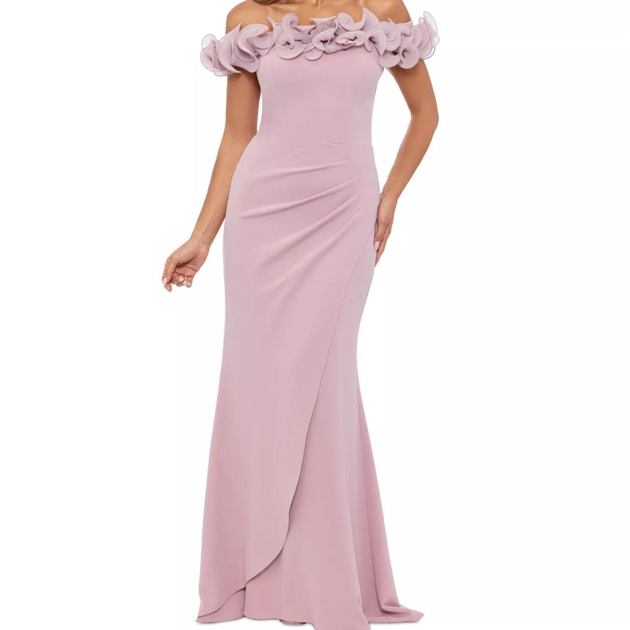 XSCAPE sz 14 pink Allison Scuba Crepe Ruffle Cutout Mermaid cheapest Dress $249 NWT B59