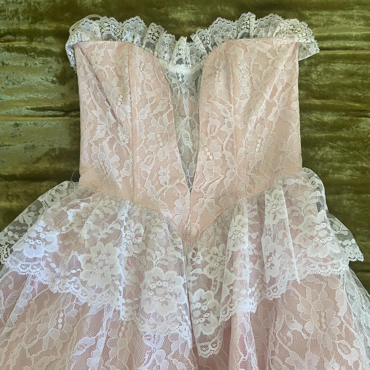 Gunne Sax Women's Pink and White Dress