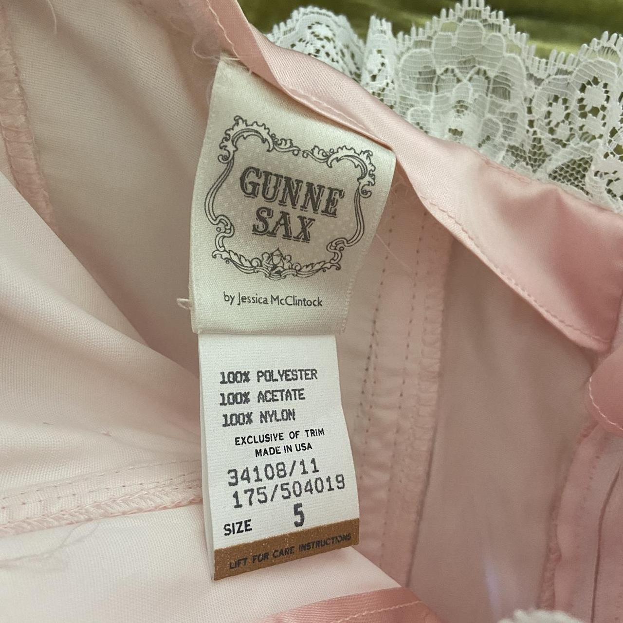 Gunne Sax Women's Pink and White Dress (2)