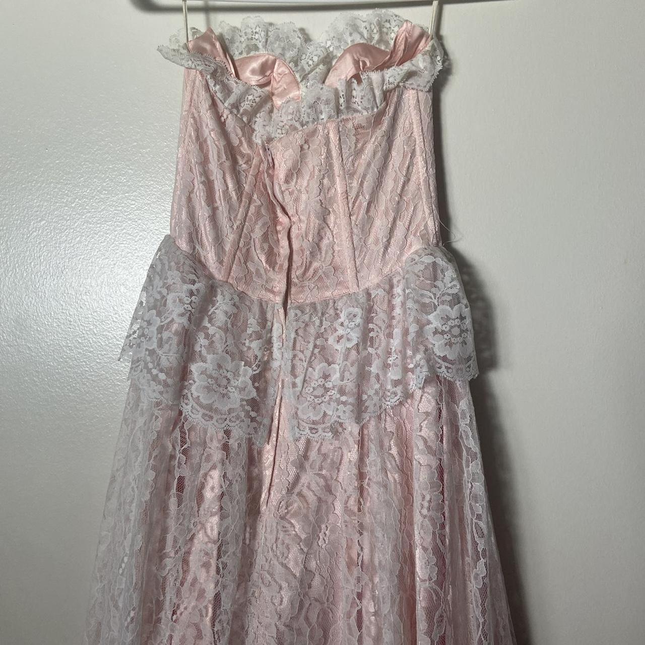 Gunne Sax Women's Pink and White Dress (3)