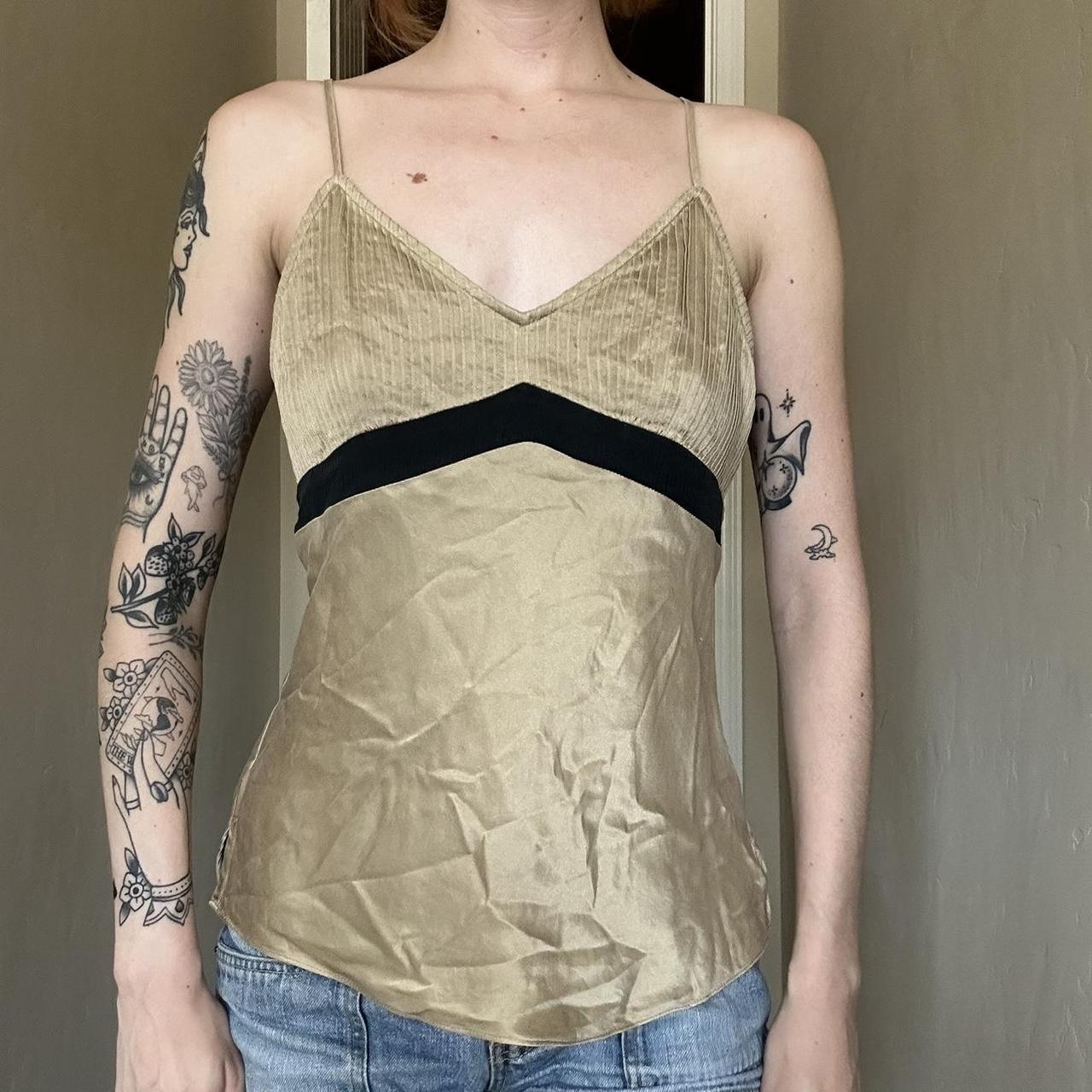 INC International Concepts Women's Black and Gold Vest | Depop