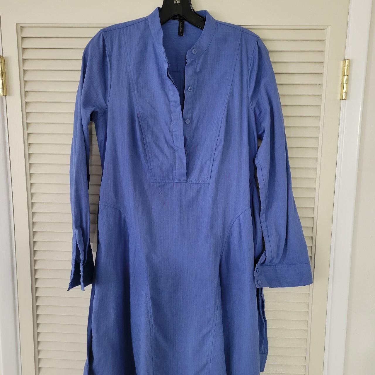 BCBG Max Azria Blue Shirt Dress. Worn 1 2 times. Depop