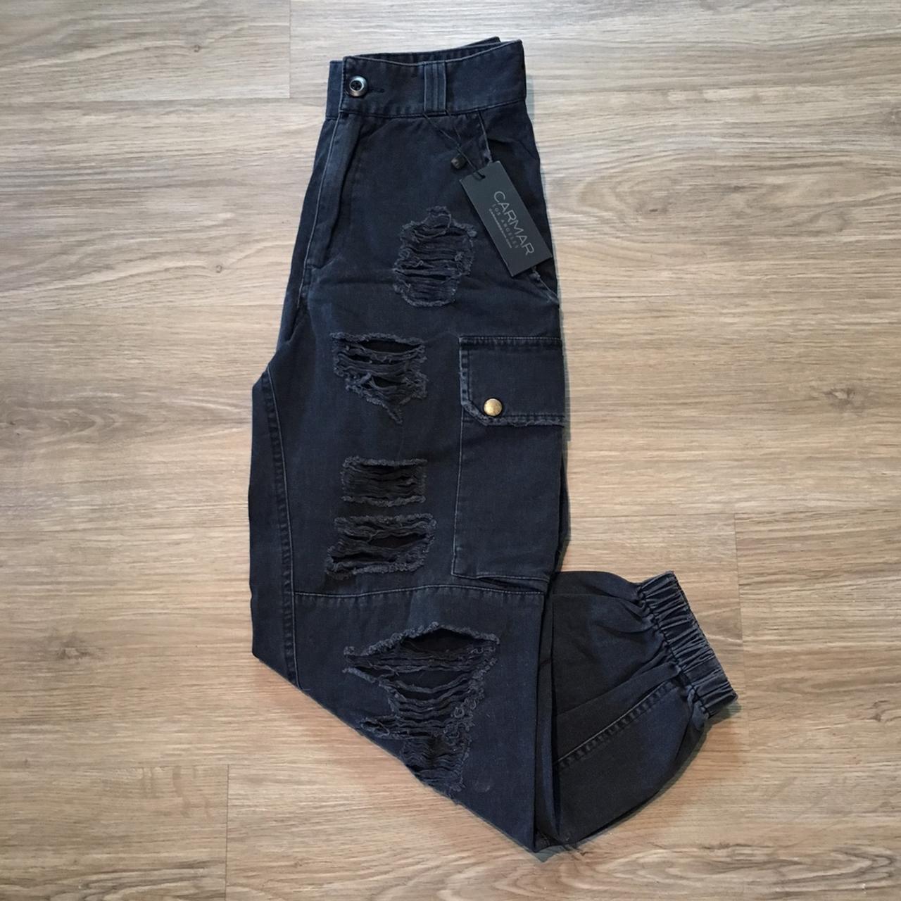 Distressed store cargo joggers