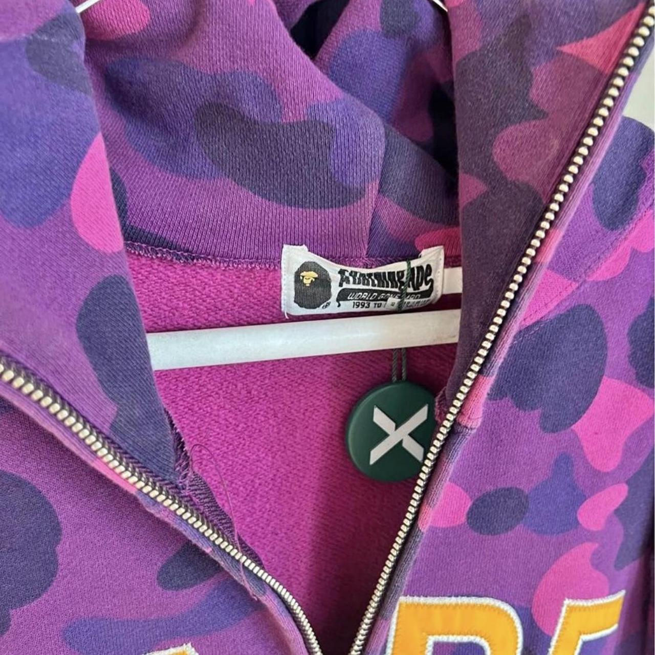 Bape Color Camo Shark Full Zip Hoodie Purple I Depop 5846