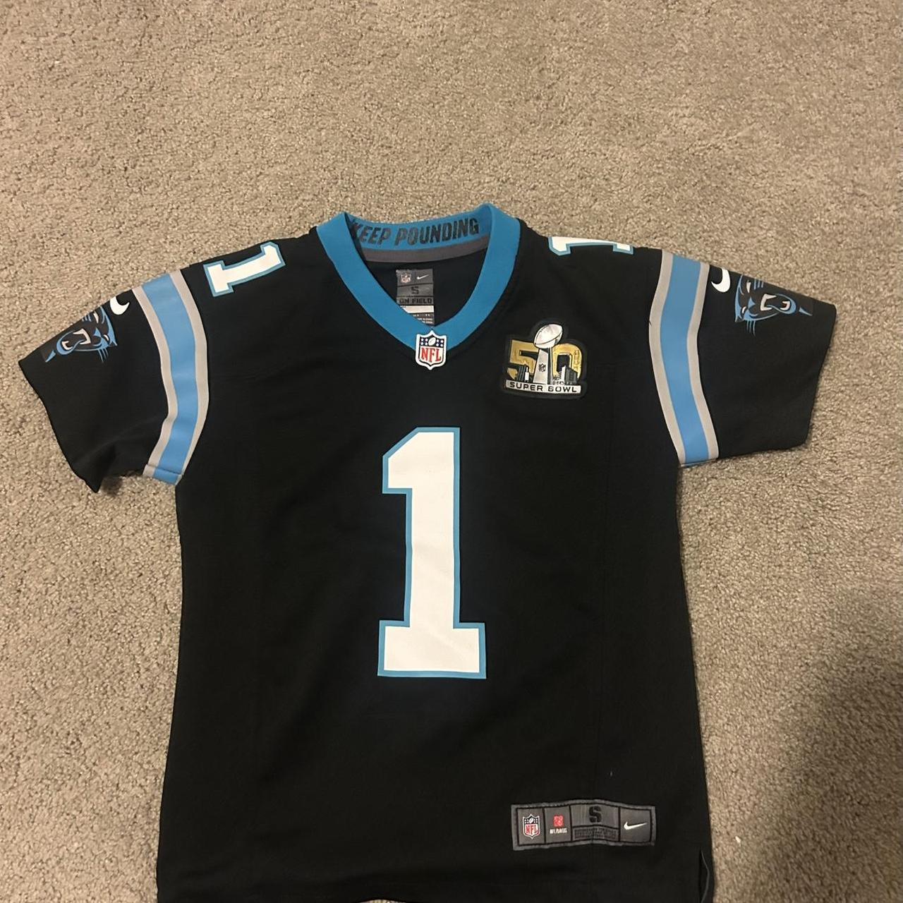 youth cam newton super bowl jersey Size small kids Depop