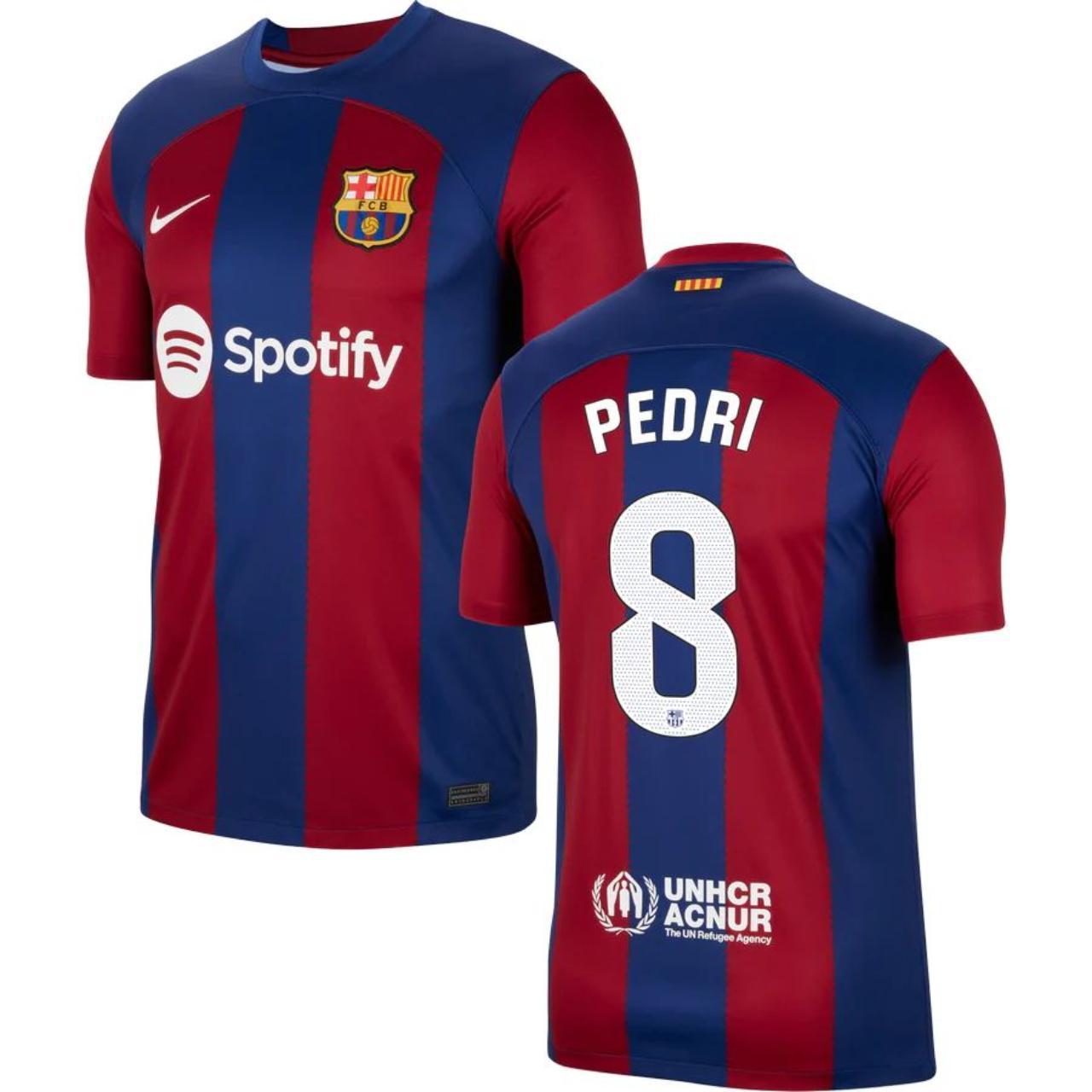 Barcelona FC Pedro 2023-24 Home Jersey - Depop