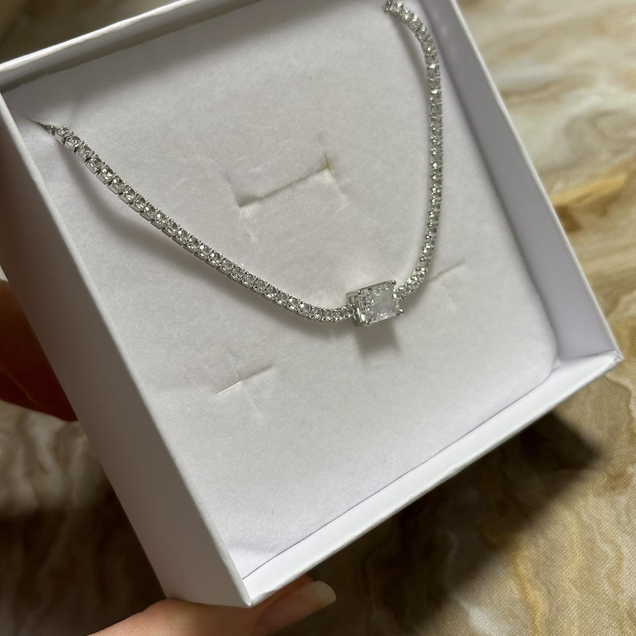 Collana Di Tennis Unisex: Catena Di Girocollo In Ottone Da 16 24 Pollici Con Pietre Di Zirconia Cubica Da 3 6 Mm In Cornice Da 13,5 € | DHgate - Foto 11