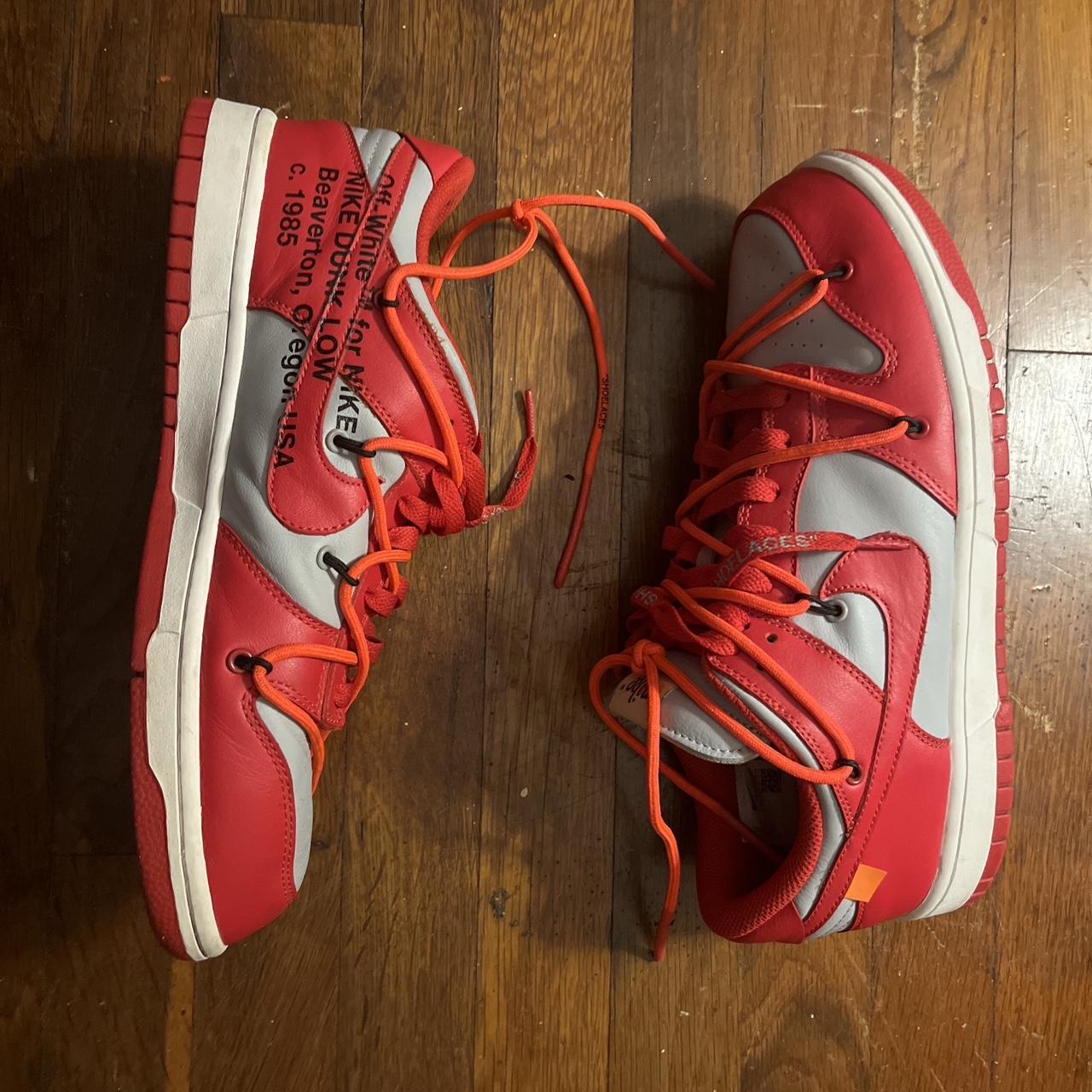 university red dunks off white