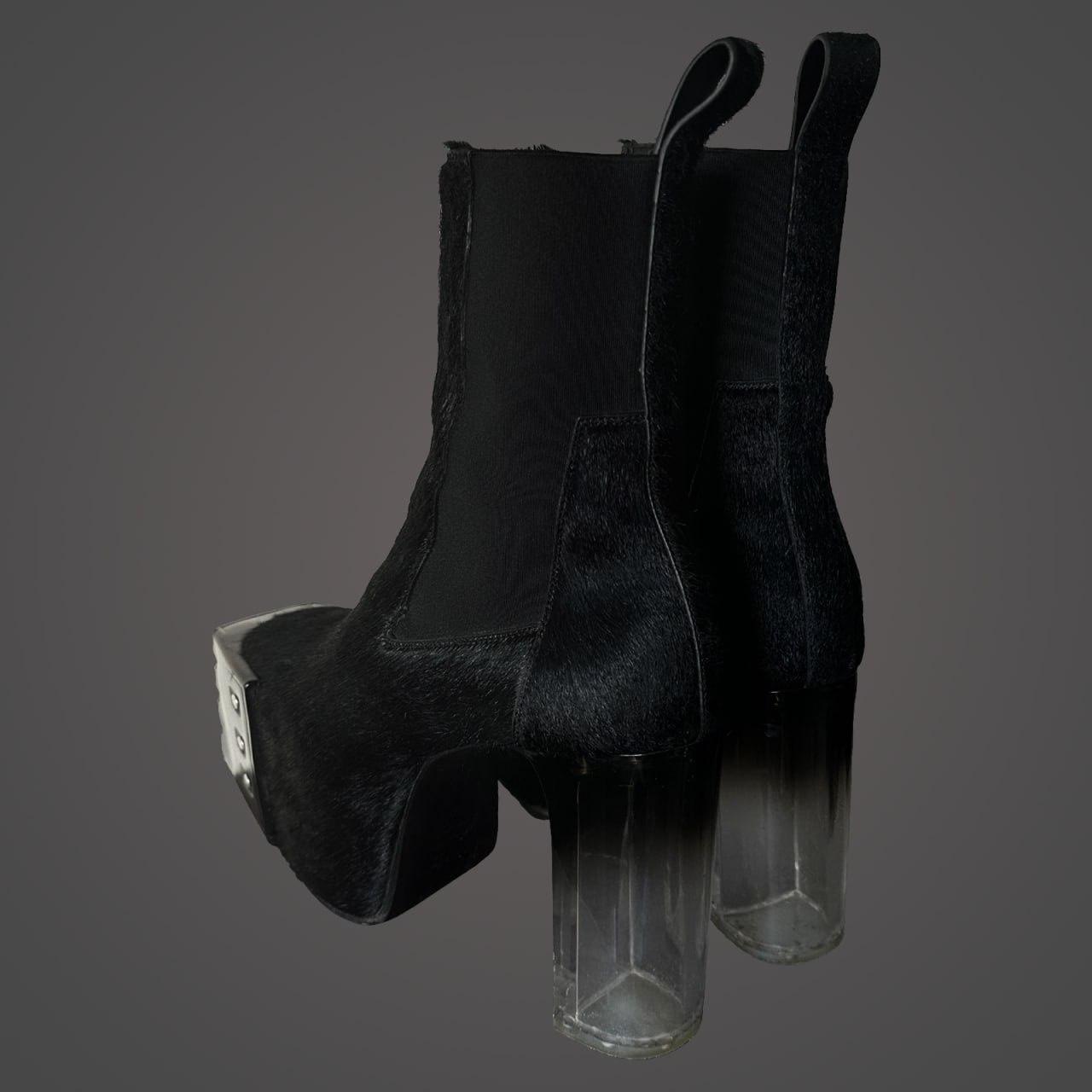 Black Open Splint Kiss Boots by Rick Owens on Sale