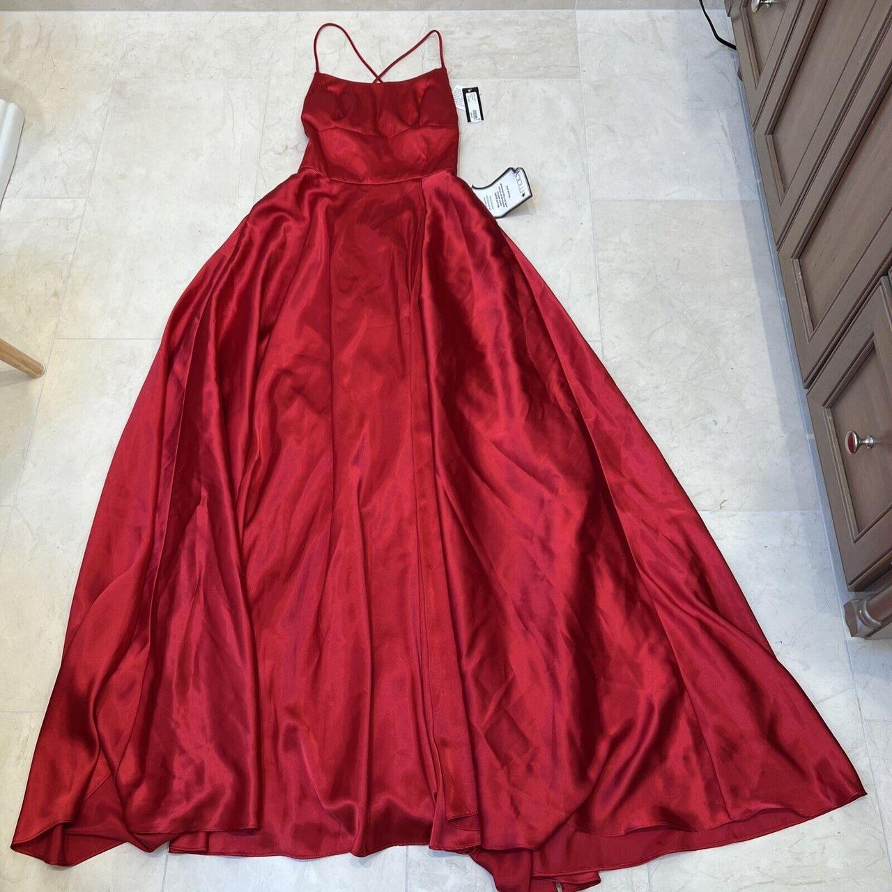 Betsy and adam red satin dress hotsell