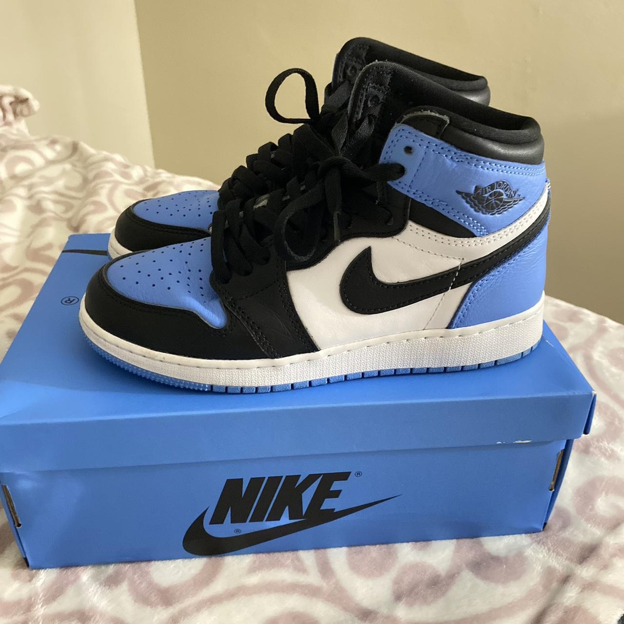 Air Jordan 1 Retro High OG GS UNC Toe Size 5.5 Depop