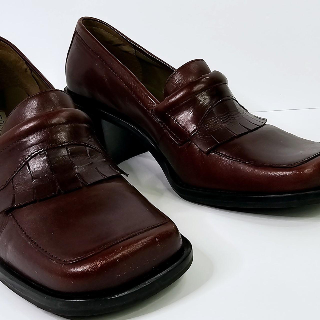 Maripe Womens Brown Leather Heel Shoes Size 8M