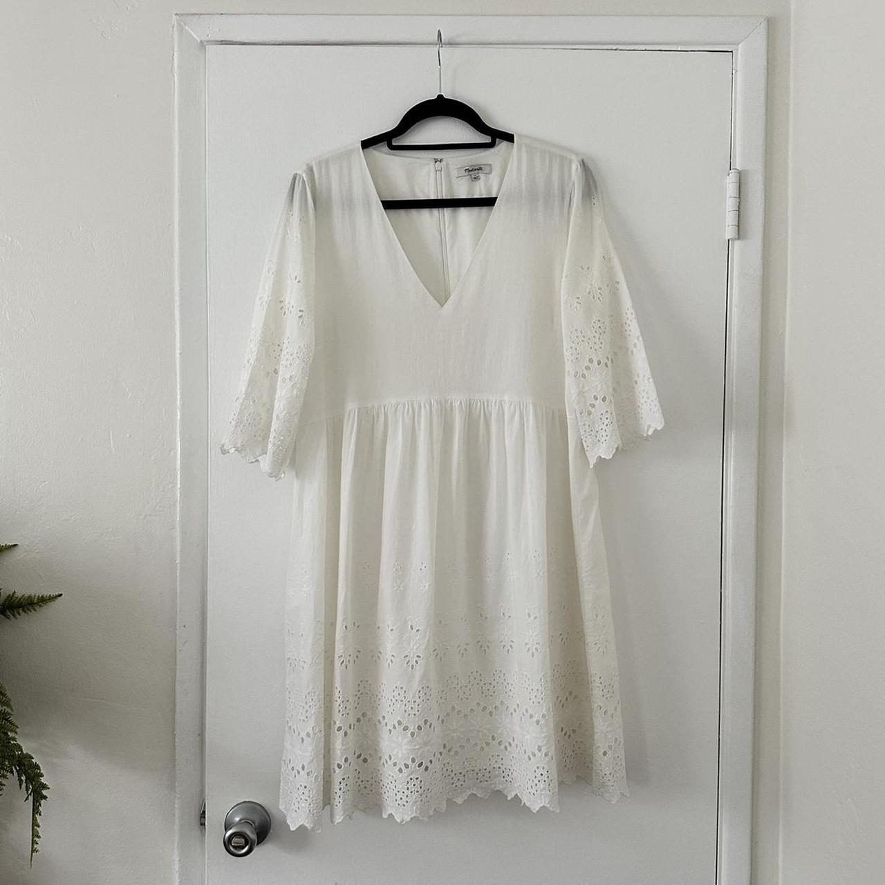 Gently worn Madewell Eyelet Lattice dress in size