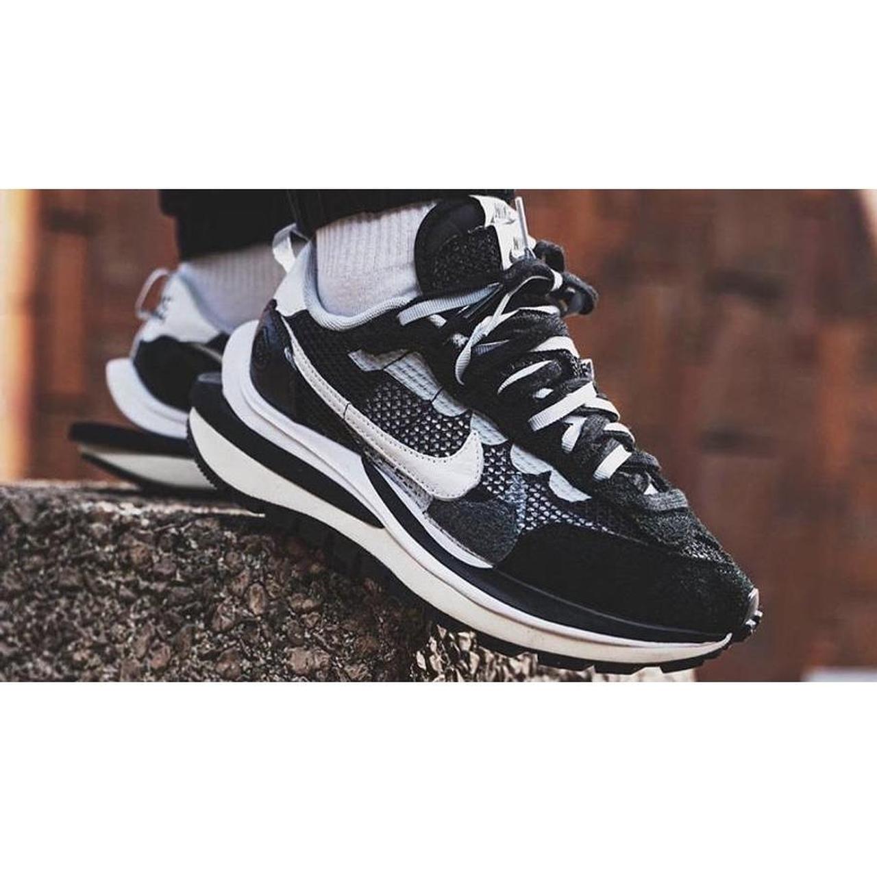 Nike x Sacai VaporWaffle mesh in black white Depop