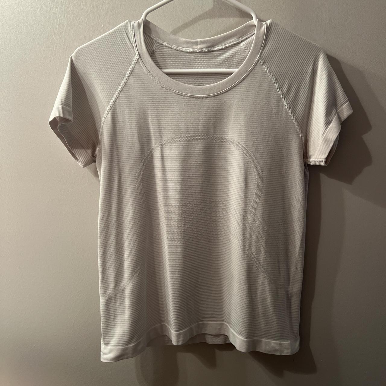 White lulu swiftly tech shirt… worn a few times but | Depop