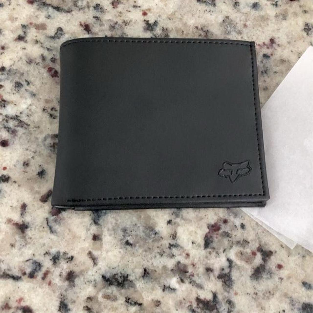 fox racing black leather wallet brand new - Depop