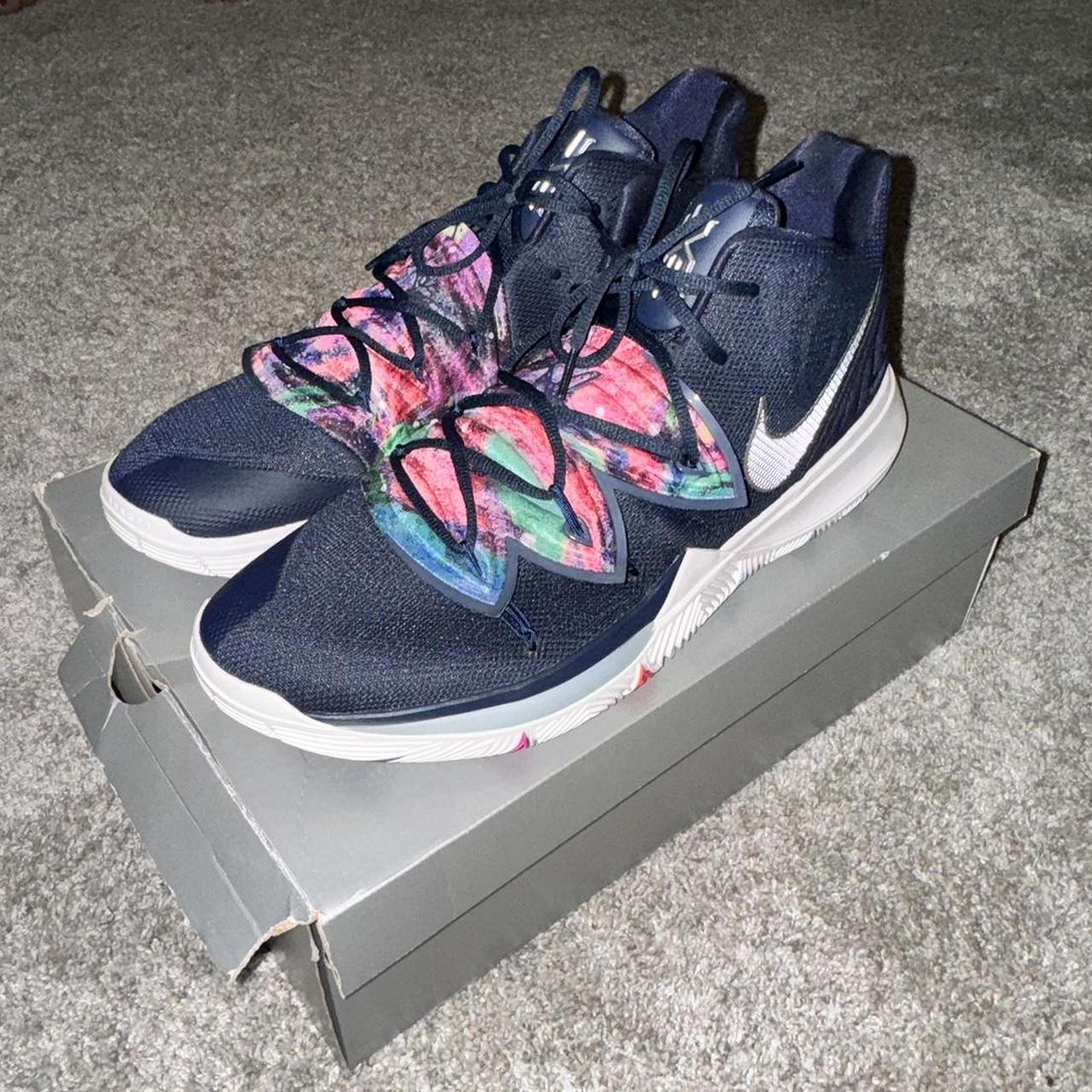 Nike Kyrie 5 Tie Dye navy basketball shoes With box. Depop