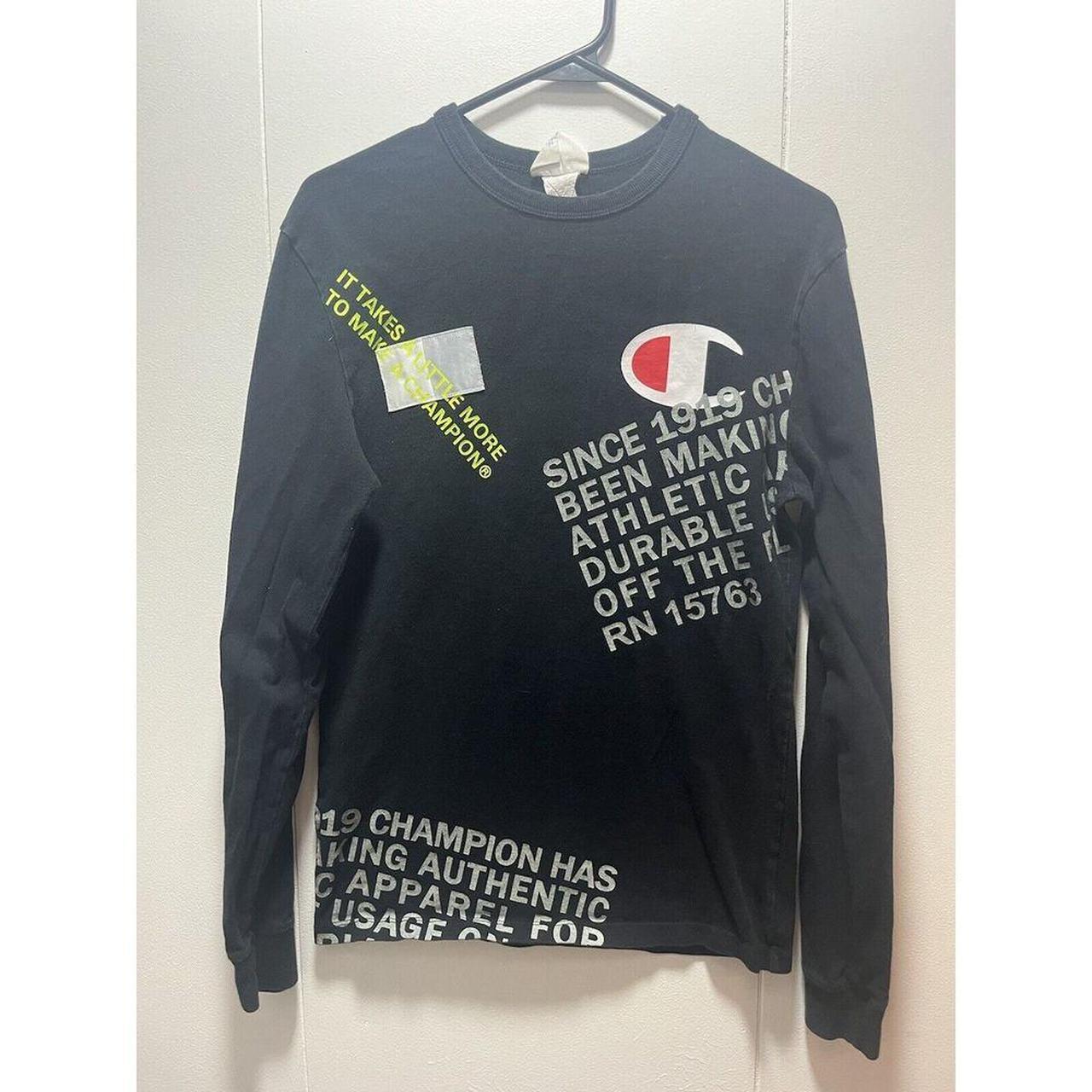 Champion Crewneck Pullover Sweatshirt Black Size. Depop