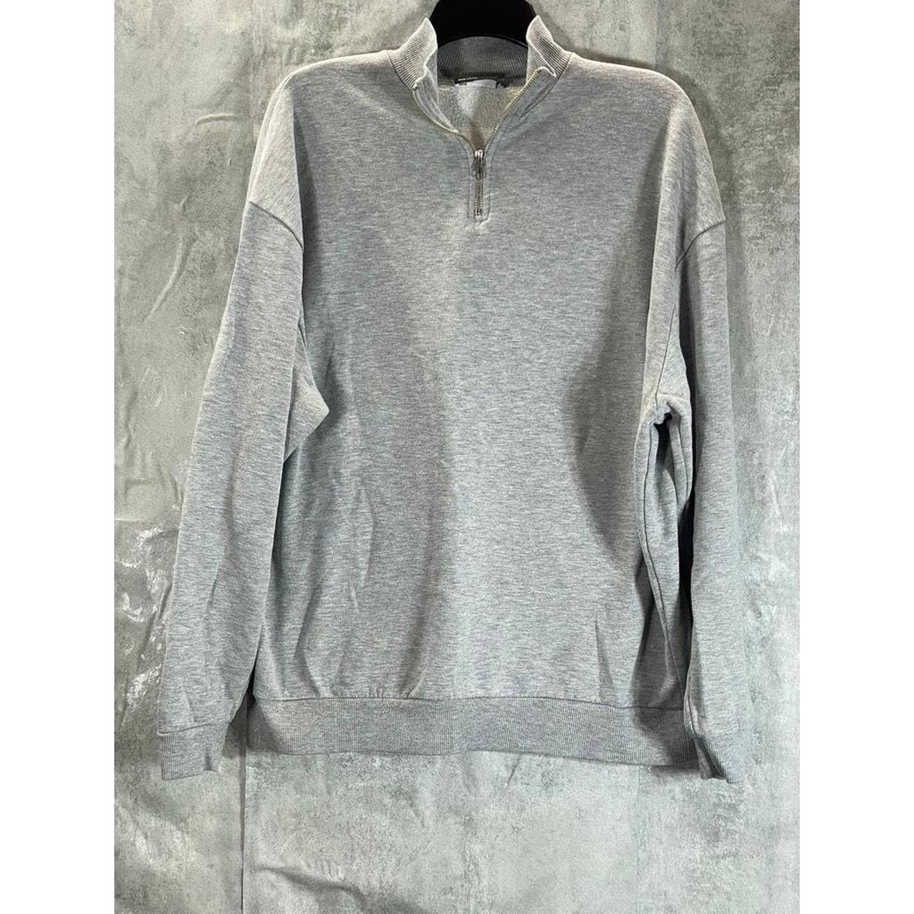 ASOS DESIGN Men's Gray Heather Quarter-Zip