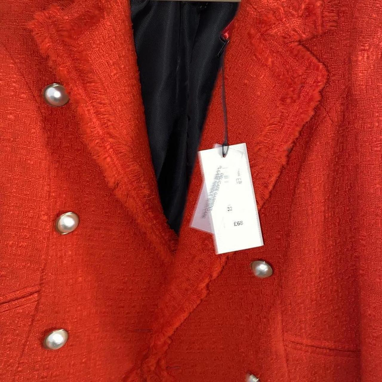 River Island red tweed material blazer with