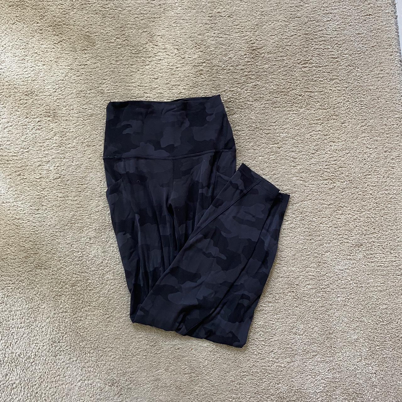 Lululemon black camo leggings 25 length size 2 with... - Depop