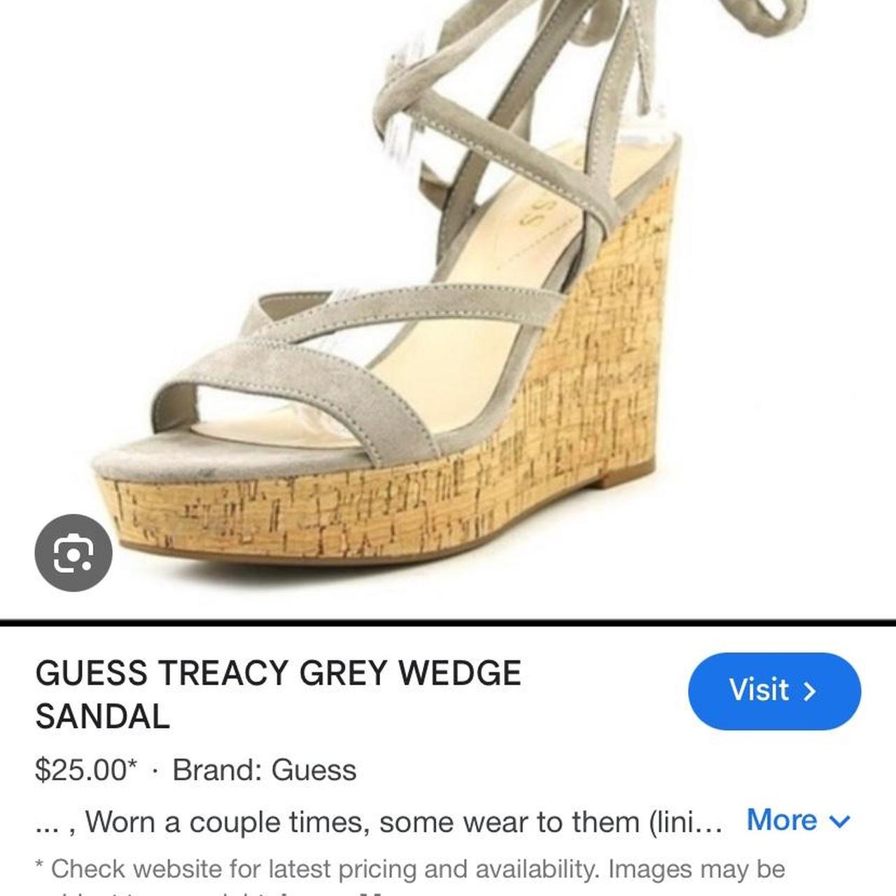 Guess Treacy Lace Up Wedge Sandal size 8.5 Tan