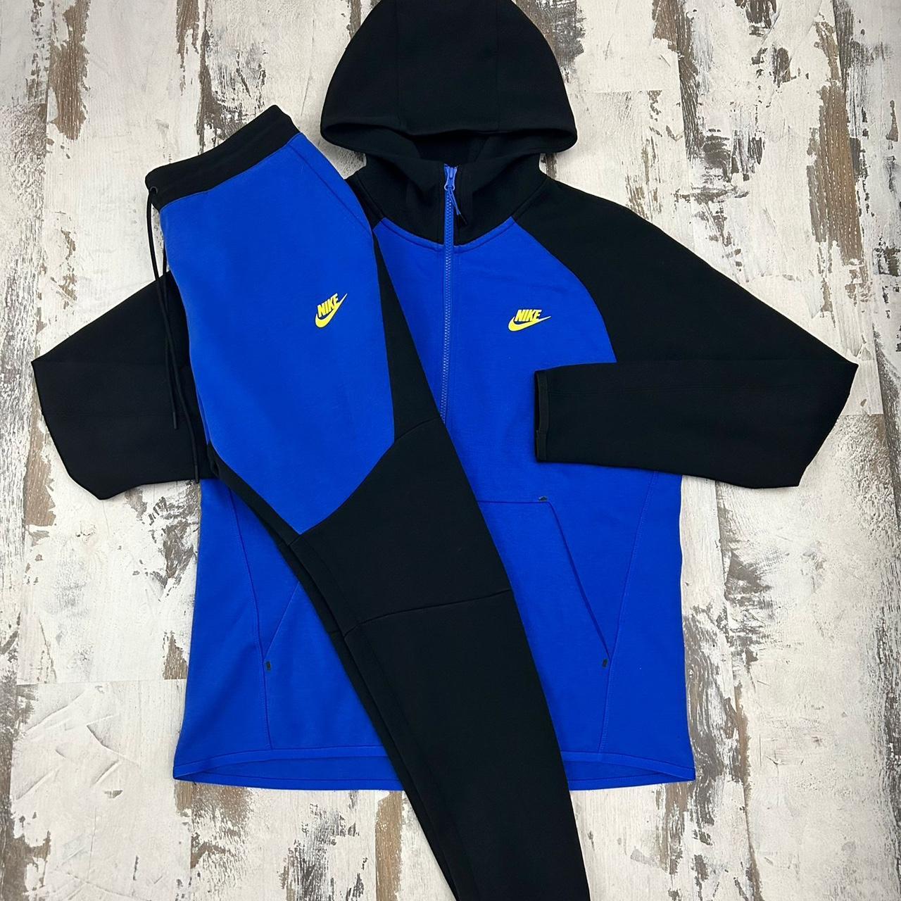 mens nike tech fleece blue