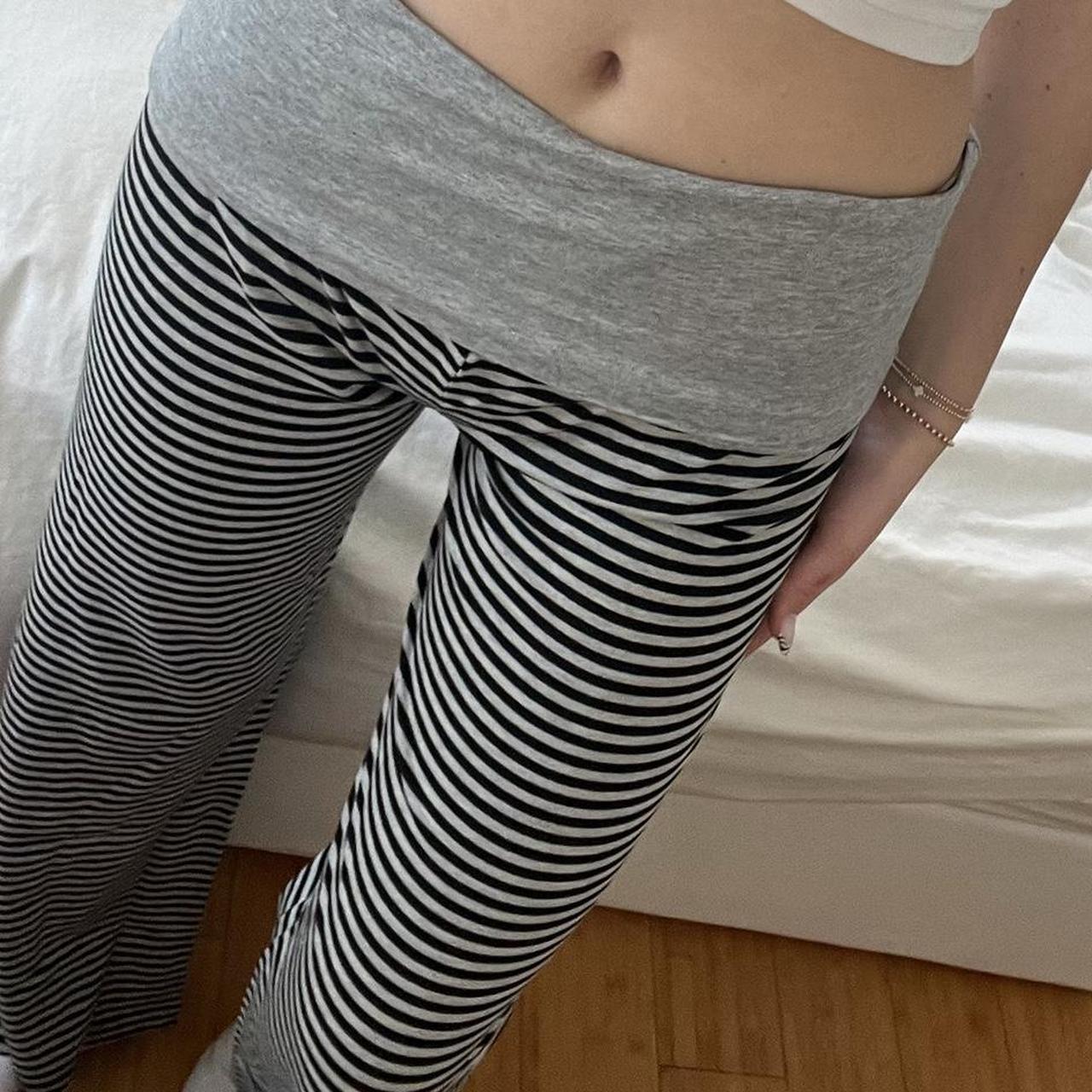 Black & Gray Striped Palazzo Pants
