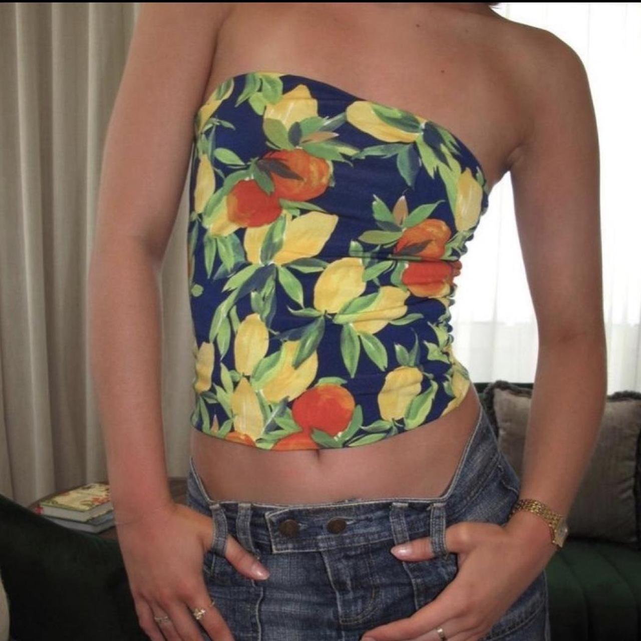 Lemon Print Tube Top