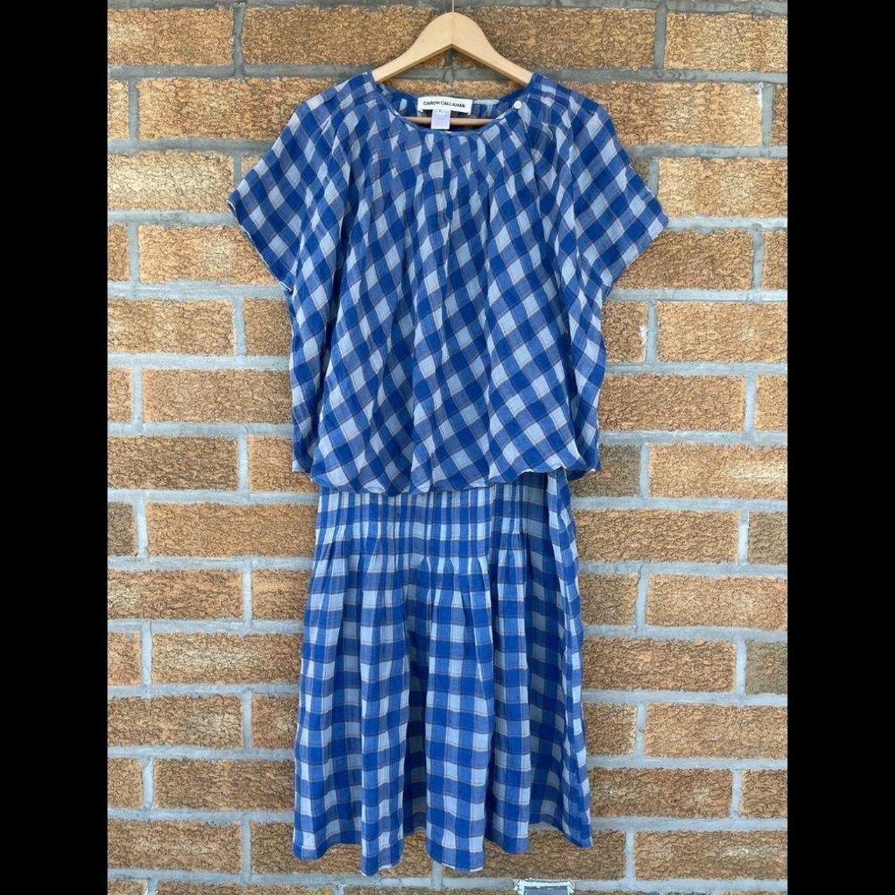 Caron Callahan Maartje Dress in royal gauze plaid