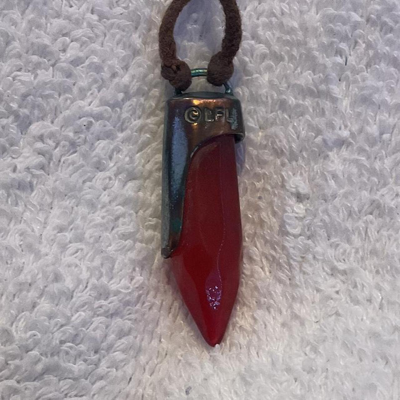 Used Red Kyber Crystal Necklace from