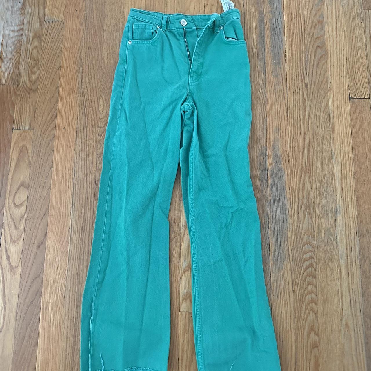 Green Zara Jeans - Depop