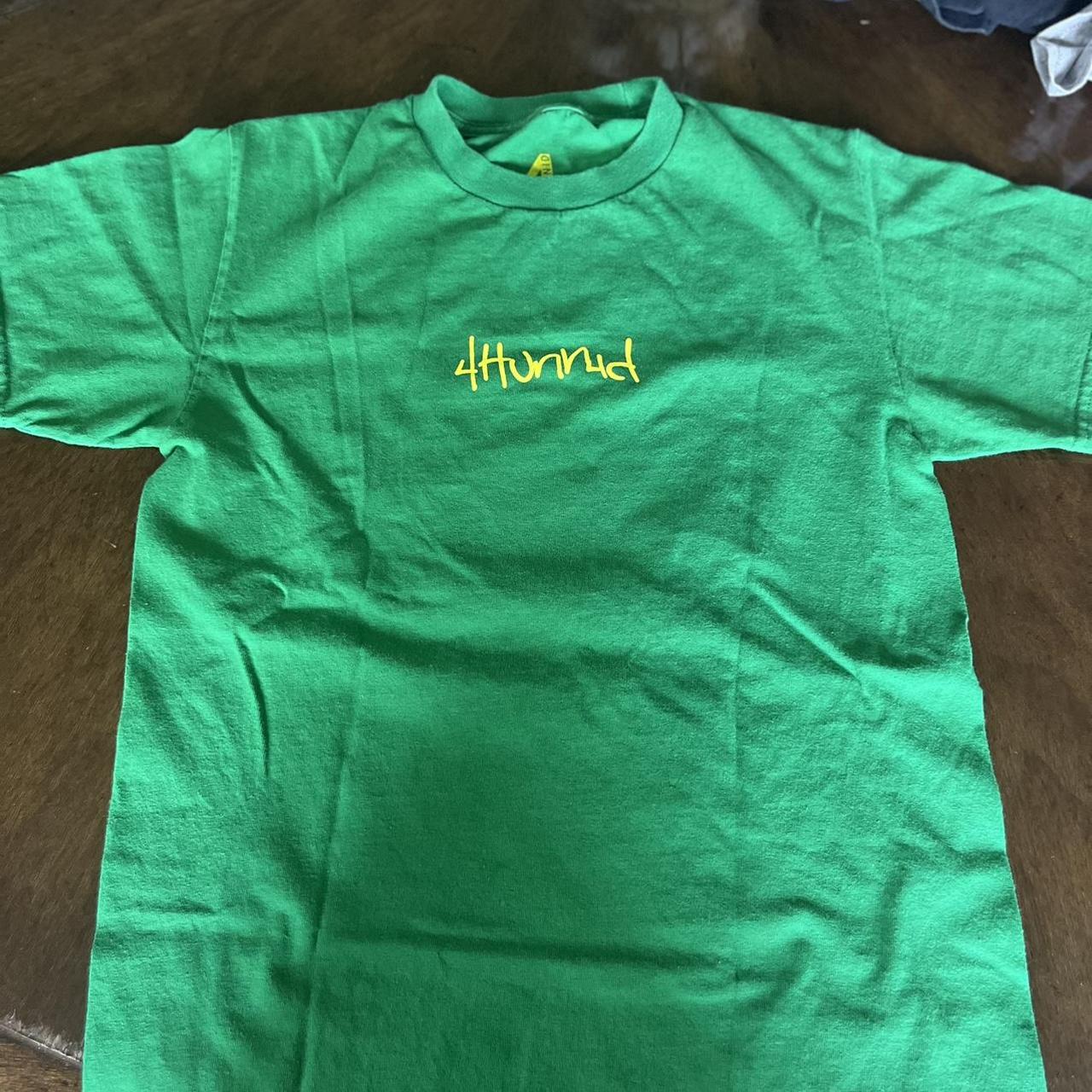 Mens small tee shirt 4hunnid green shirt Dm for... Depop