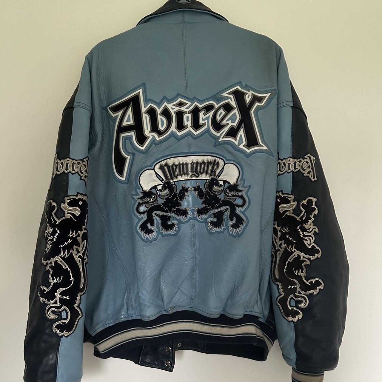 Avirex 'All Star Goalers' Leather Jacket - | Depop