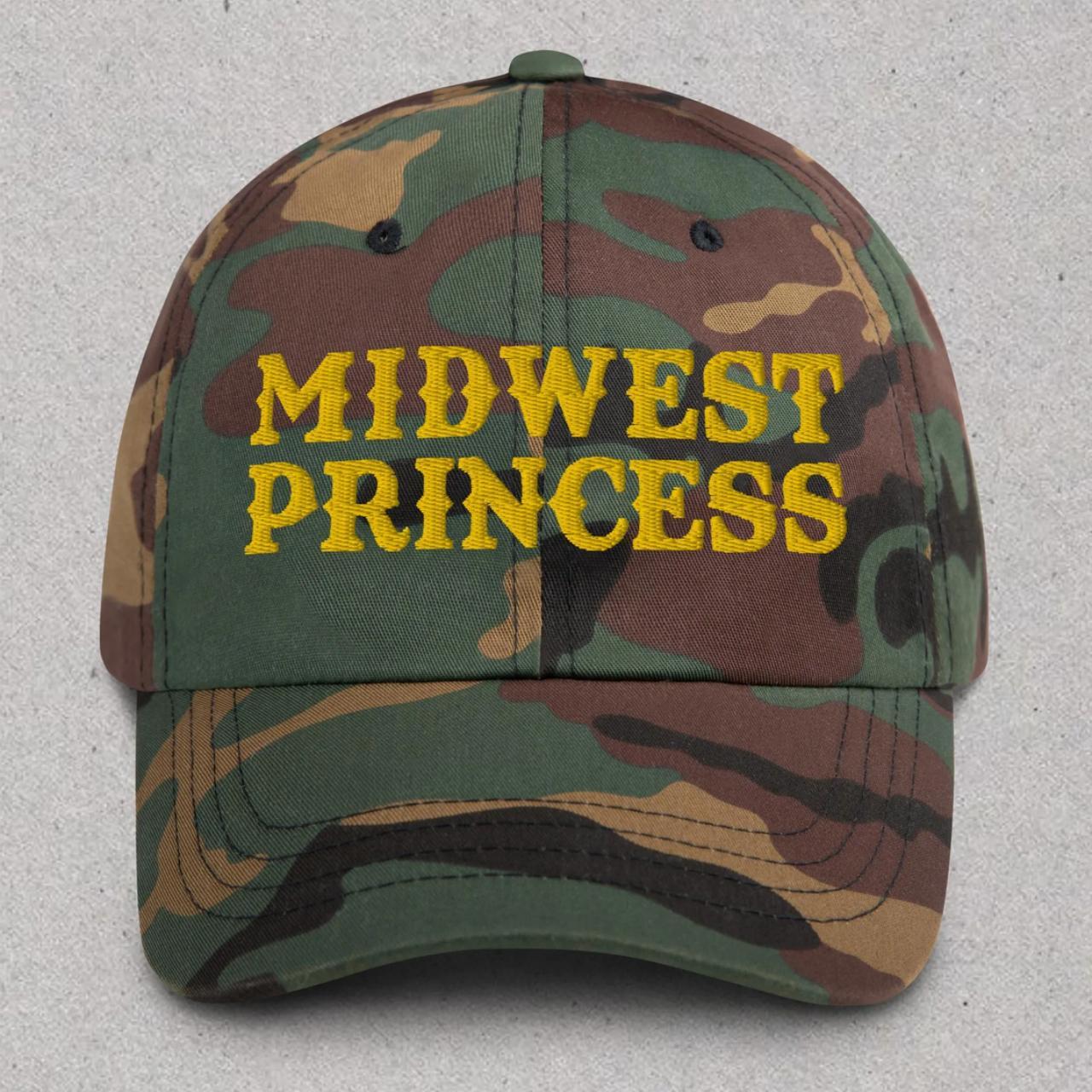 Midwest Princess Camo Embroidered Dad Hat Chappell... Depop