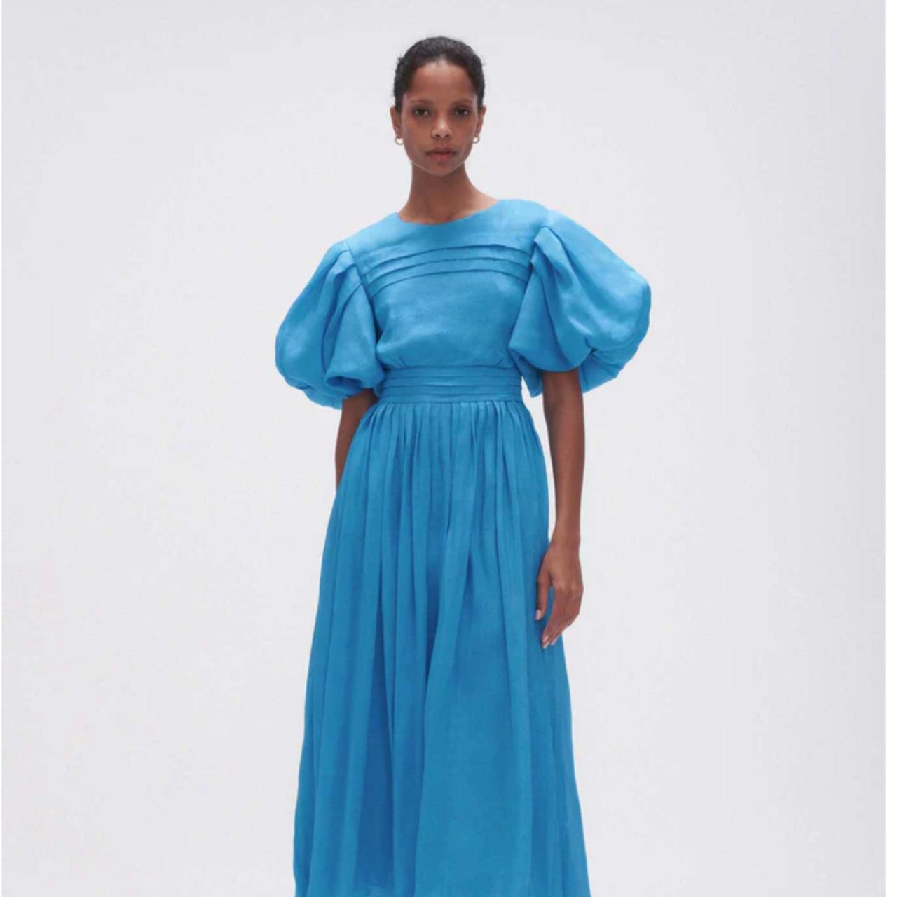 【Aje.】Sylvia Pintuck Midi Dress Aje Blue Midi Dress | Designer Midi & Maxi Dresses | Coveti