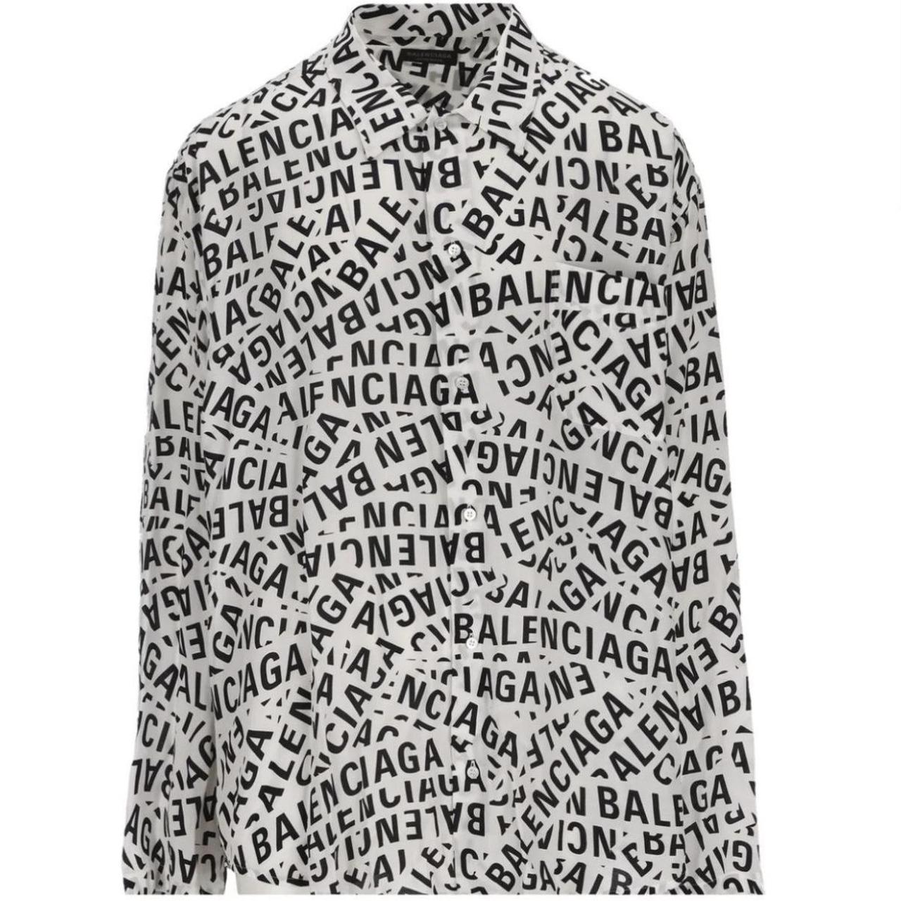 AUTHENTIC Balenciaga All-Over Logo Printed Buttoned | Depop AUTHENTIC Balenciaga All-Over Logo Printed Buttoned | Depop