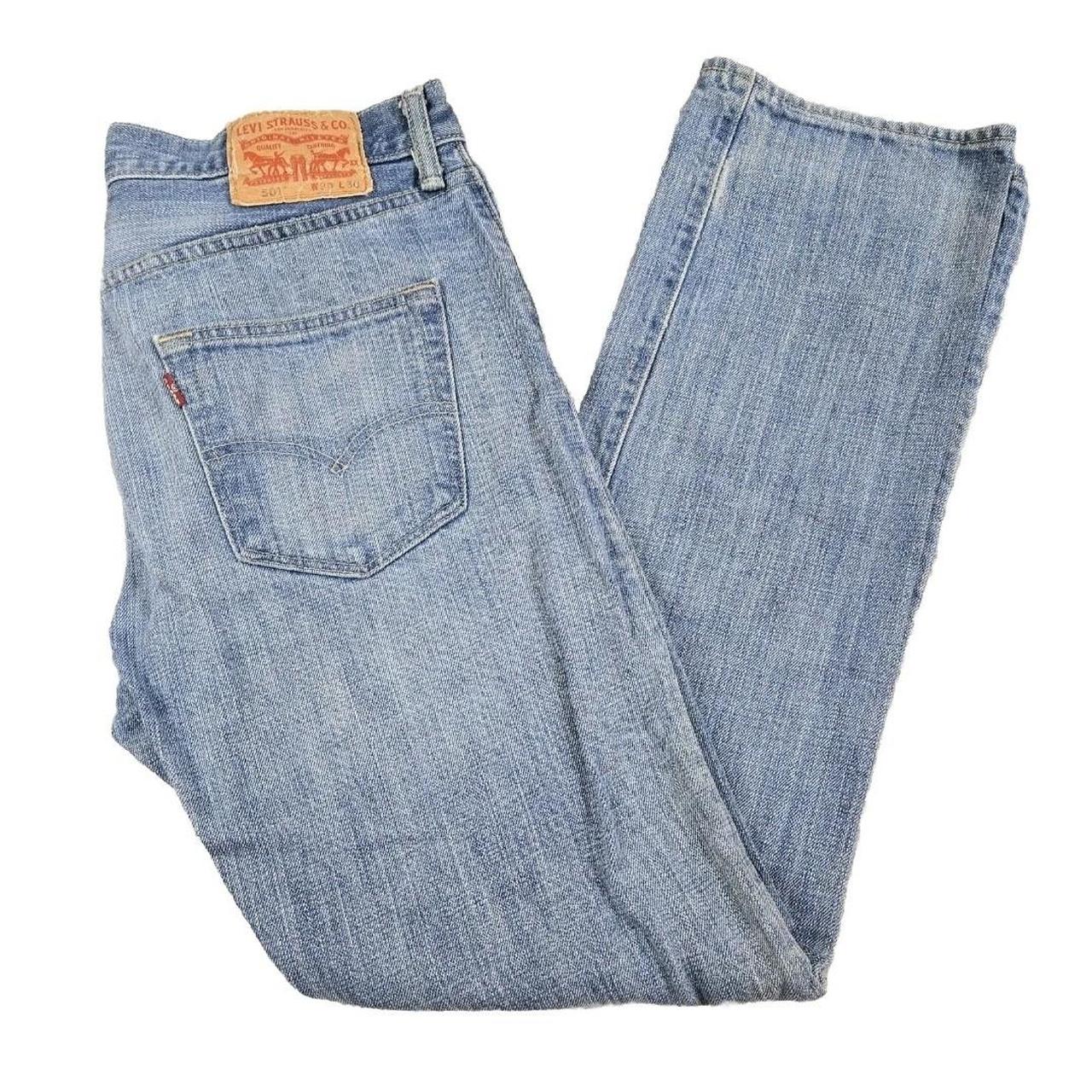 Levis 501 Jeans Mens 30x30 Blue Light Wash Straight. Depop