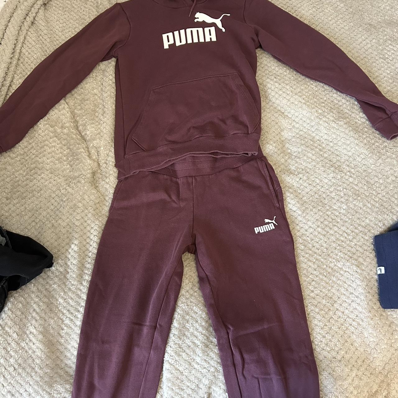 Burgundy Wine puma tracksuit Women s size 10 No returns Depop