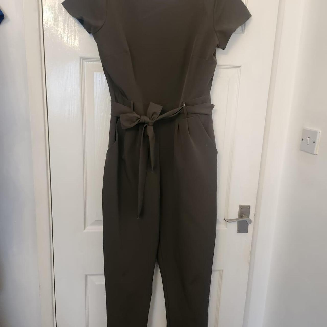 Khaki Tie Waist Belt Jumpsuit Dorothy Perkins